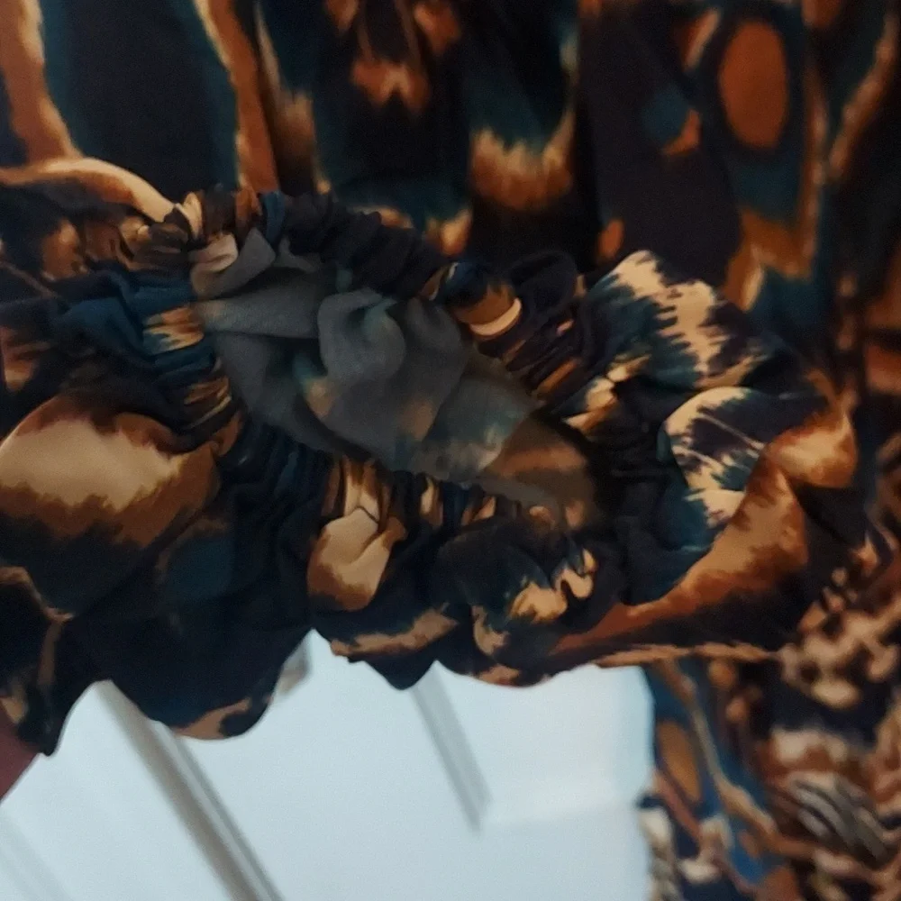 FARM Rio Women's Pineapple Ikat Raglan Sleeve Mini Dress Size Large - Picture 13 of 16